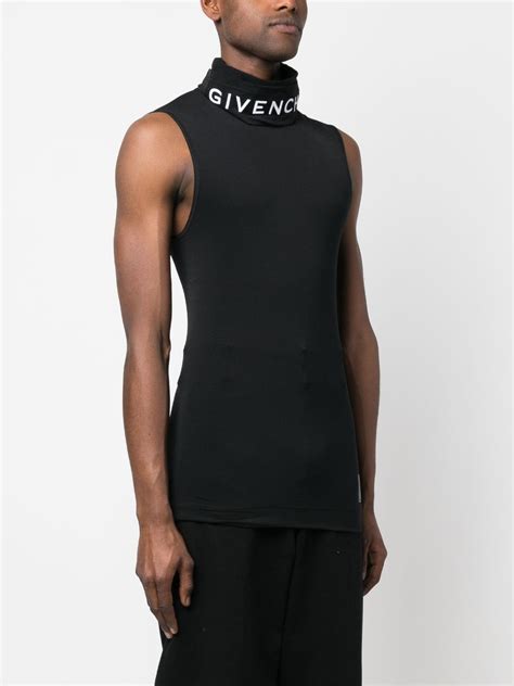 givenchy white sleeveless top|Sleeveless balaclava top with cuts in .